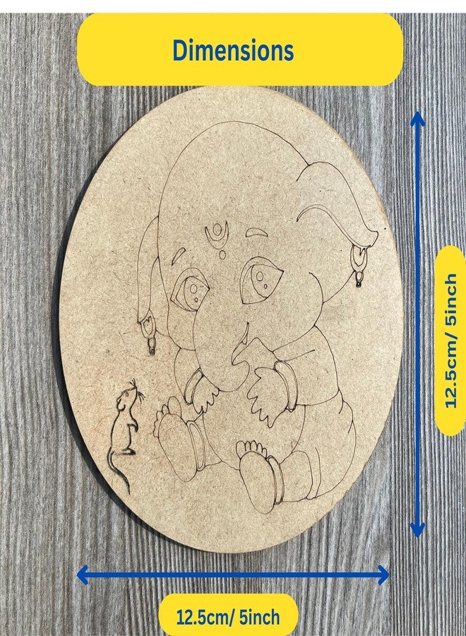 Ansoz Baby Ganesha with Mouse Art Craft Kit | Ganesh Art Craft: Wooden Pre-Marked Cutout for Kids and All Ages - DIY Craft Kit | Home Decor | Ganesh Chaturthi Gift Idea (Water Color Included) - Image 5